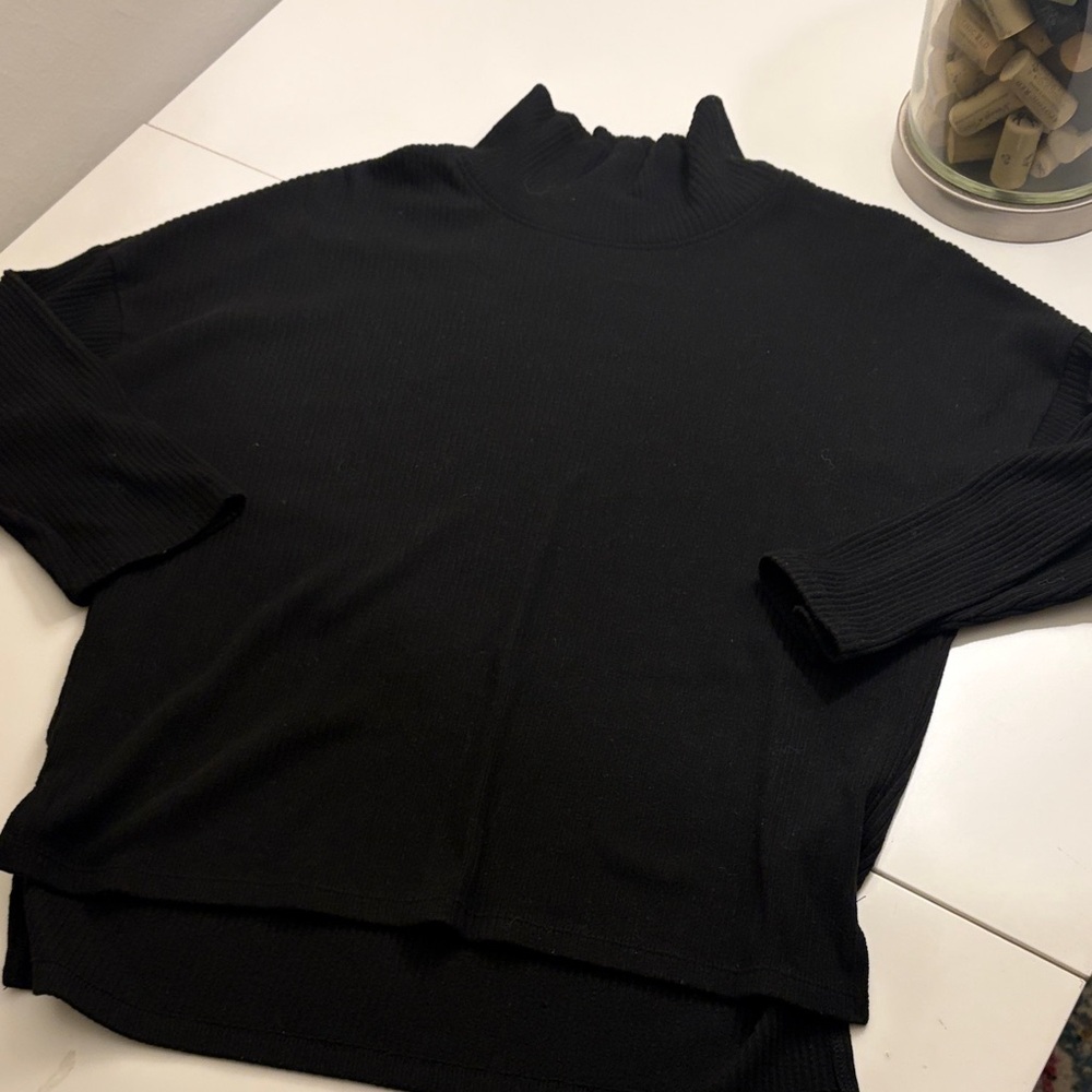 Old Navy Ribbed Black Mockneck Top